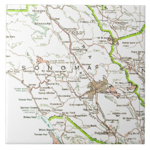 Map of Sonoma County CA  Tile