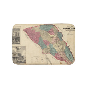 Map of Sonoma County California Bath Mat