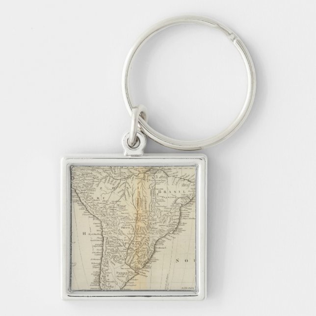 Map of South America 2 Key Ring (Front)