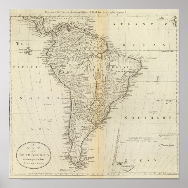 Map of South America 2 Poster (Front)