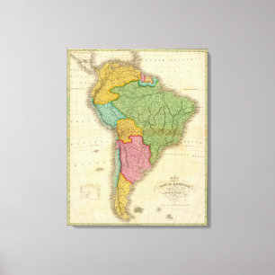 Map of South America 3 Canvas Print