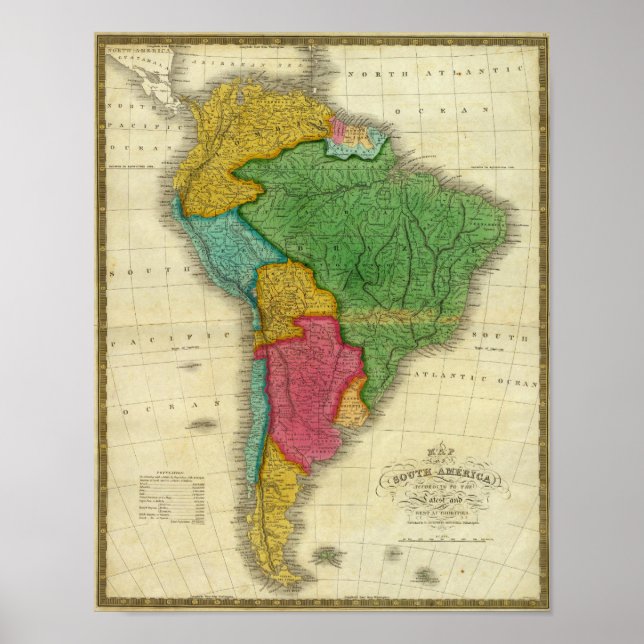 Map of South America 3 Poster (Front)