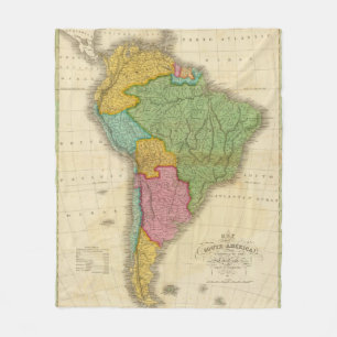 Map of South America 4 Fleece Blanket