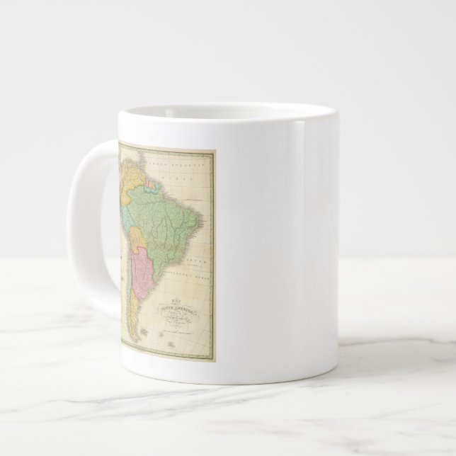 Map of South America 4 Large Coffee Mug (Front Left)