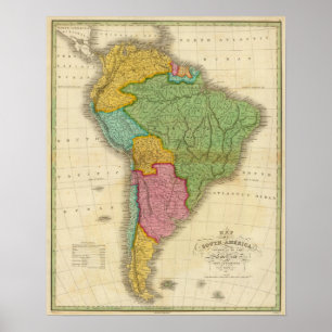 Map of South America 4 Poster
