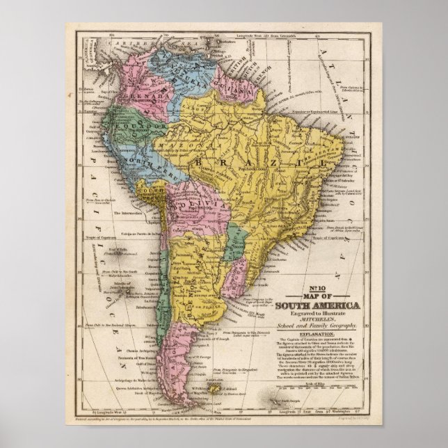 Map of South America 5 Poster (Front)