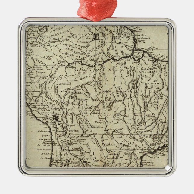 Map of South America Metal Tree Decoration (Front)