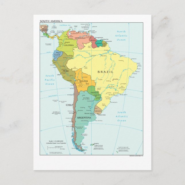Map of South- America Postcard (Front)