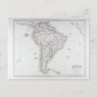 Map of South America Postcard