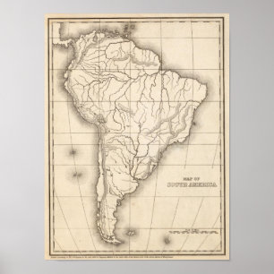 Map of South America Poster