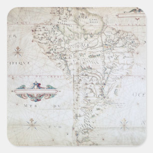 Map of South America Square Sticker