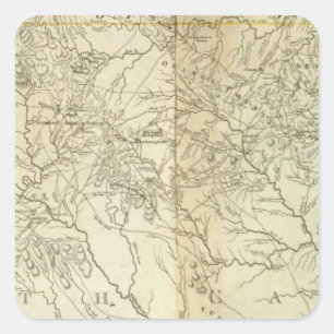 Map Of  South and North Carolina Square Sticker