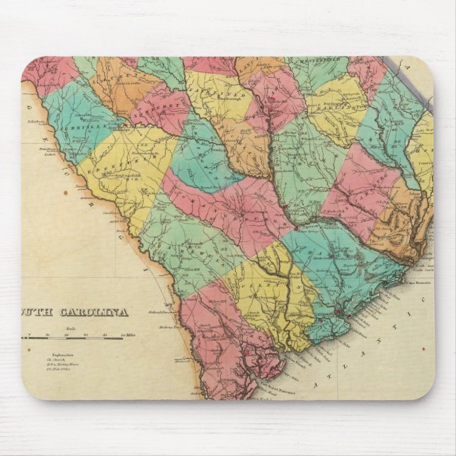 Map Of South Carolina Mouse Pad (Front)