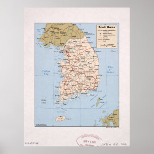 Map of South Korea (1989) Poster