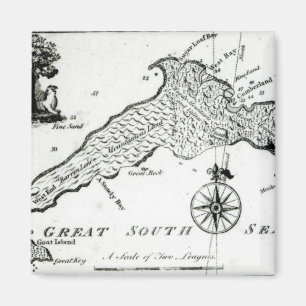 Map of South Pacific Island, 1800 Magnet