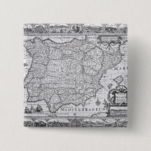 Map of Spain 15 Cm Square Badge