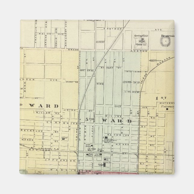 Map of Springfield City Magnet (Front)