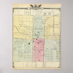Map of Springfield City Poster
