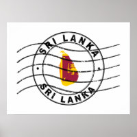 Map of Sri Lanka, Postal Passport Stamp