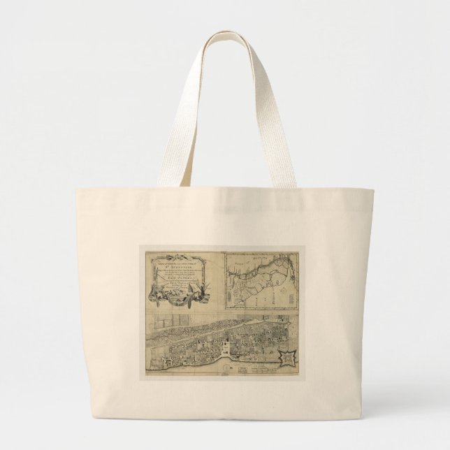 Map of St. Augustine Florida (1764) Large Tote Bag (Front)