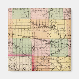 Map of St Clair County, Michigan Magnet