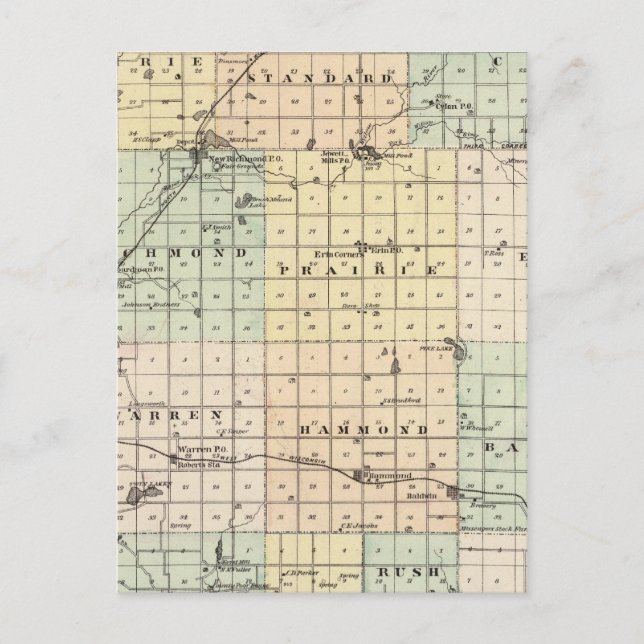 Map of St Croix County Postcard (Front)