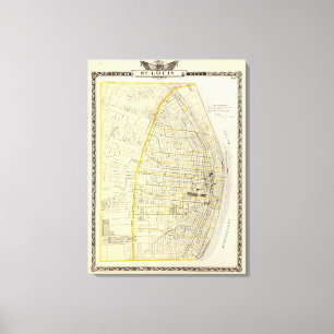 Map of St Louis City Canvas Print