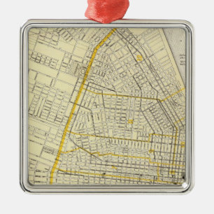 Map of St Louis City Metal Tree Decoration