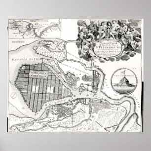 Map of St.Petersburg Poster