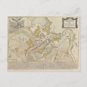 Map of St. Petersburg Russia, 1737 Postcard
