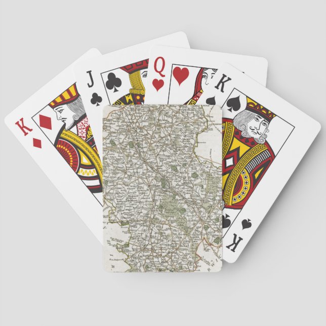 MAP OF STAFFORDSHIRE, 1793 PLAYING CARDS (Back)