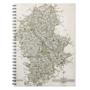 MAP OF STAFFORDSHIRE, 1793 SPIRAL NOTEBOOK