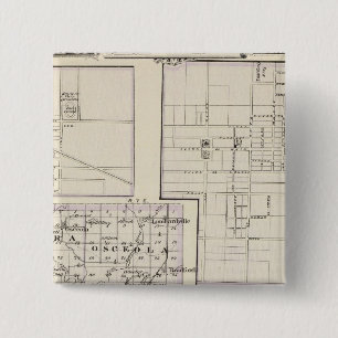 Map of Stark and west part of Marshall counties 15 Cm Square Badge