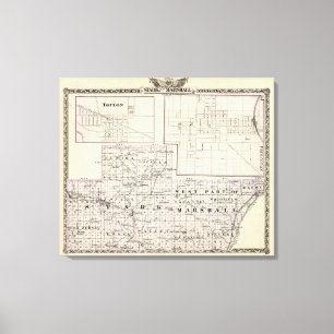 Map of Stark and west part of Marshall counties Canvas Print