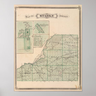 Map of Starke County with Knox Poster