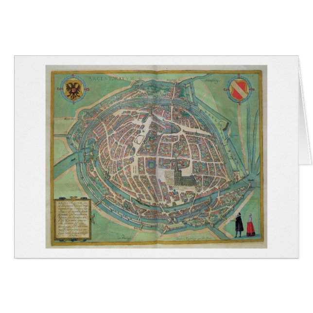 Map of Strasbourg, from 'Civitates Orbis Terrarum' (Front Horizontal)