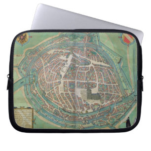 Map of Strasbourg, from 'Civitates Orbis Terrarum' Laptop Sleeve