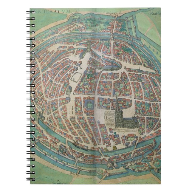 Map of Strasbourg, from 'Civitates Orbis Terrarum' Notebook (Front)