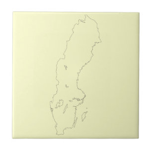 Map of Sweden Outline Tile