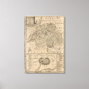 Map of Switzerland Canvas Print