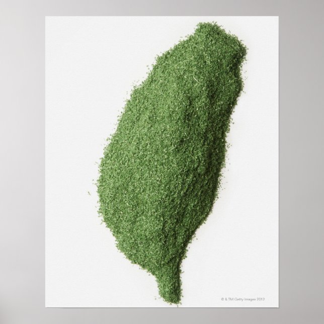 Map of Taiwan made of grass Poster (Front)