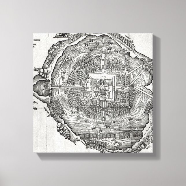 Map of Tenochtitlan Canvas Print (Front)