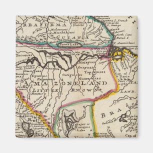 Map of Terra Firma, Peru, Amazone Land, Brasil Magnet