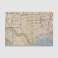 Map of Texas and Surrounding States Circa 1888