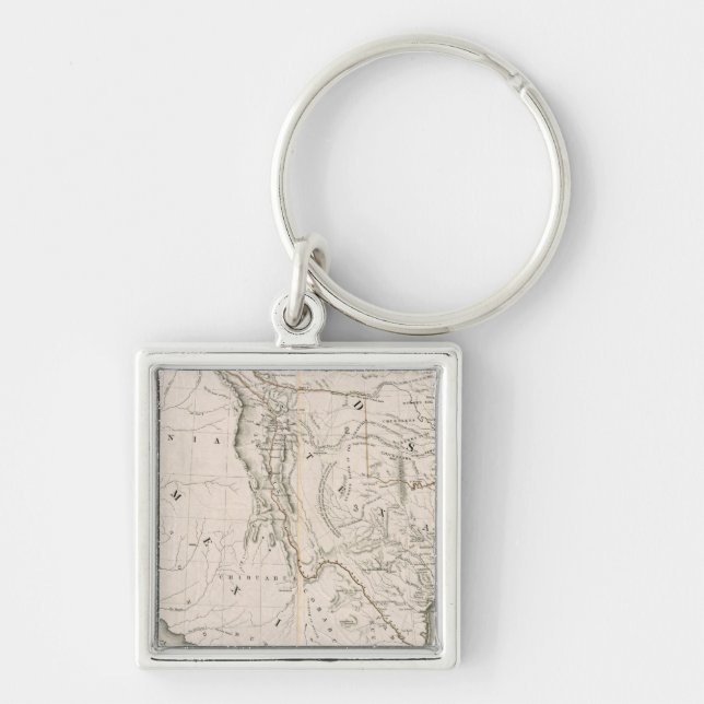 Map Of Texas And The Countries Adjacent Key Ring (Front)