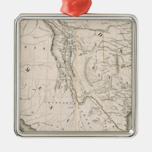 Map Of Texas And The Countries Adjacent Metal Tree Decoration