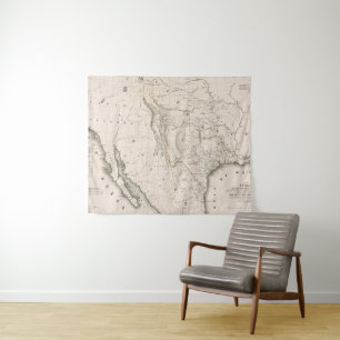 Map Of Texas And The Countries Adjacent Tapestry