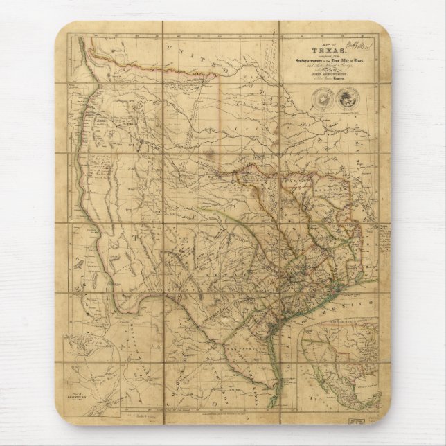 Map of Texas by John Arrowsmith (1841) Mouse Pad (Front)