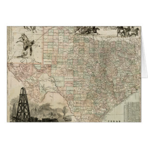 Map of Texas with County Borders
