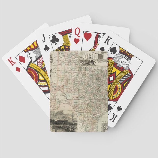 Map of Texas with County Borders Playing Cards (Back)